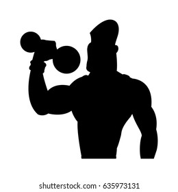 man weight lifting bodybuilding sport pictogram