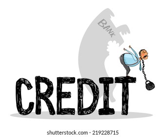 Man with the weight on his neck. He is the debtor to pay the loan.
