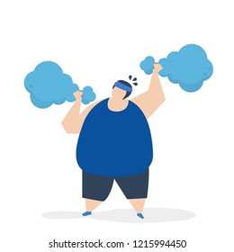 Man weightlifting a fried chicken drumstick illustration