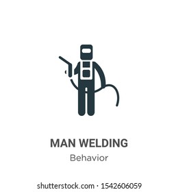 Man welding vector icon on white background. Flat vector man welding icon symbol sign from modern behavior collection for mobile concept and web apps design.