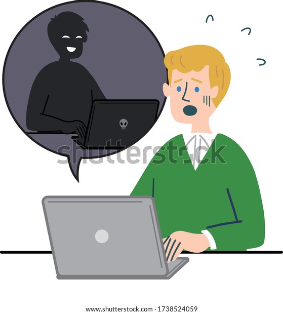 Man Western Laptop Computer Hacking Stock Vector (Royalty Free ...