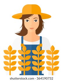 Man in wheat field.