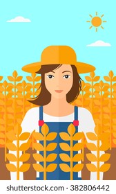 Man in wheat field.
