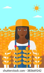 Hombre en el campo de trigo.