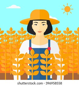 Man in wheat field.