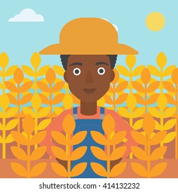Man in wheat field.