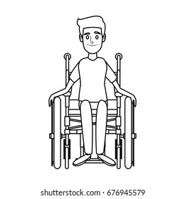 man in wheelchair care disabled patient health