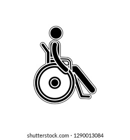 the man in a wheelchair icon. Element of cyber security for mobile concept and web apps icon. Glyph, flat icon for website design and development, app development