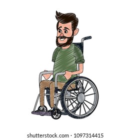 Man in wheelchair scribble