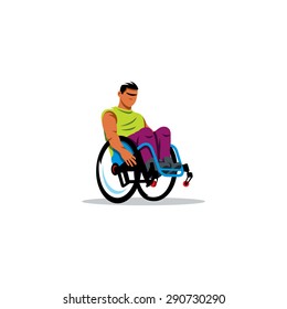 Man in wheelchair sign. Vector Illustration.
Branding Identity Corporate logo design template Isolated on a white background