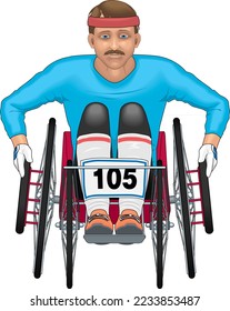 Man in Wheelchair Vector Illustration