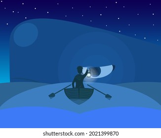 hombre y mientras la ilustración abstracta