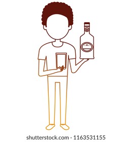 man with whiskey bottle drink