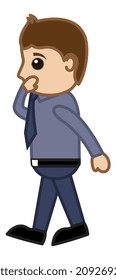Man Whispering - Cartoon Vector