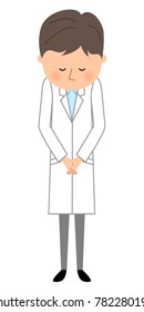Man in a white coat, bows