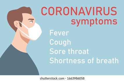 Man in white medical face mask. Coronavirus in World. Concept of coronavirus quarantine. COVID-19 (2019-nCoV)