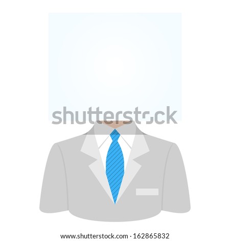 Man with a white paper sheet on the head