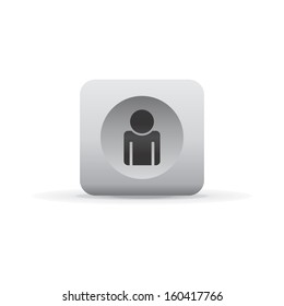 man white shadowed button icon