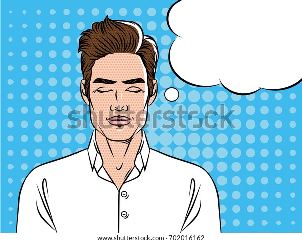 Man White Shirt Closed Eyes Man Stock Vector Royalty Free 702016162