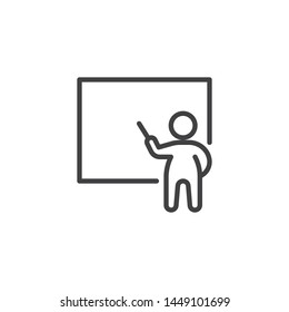 Teacher Presenter Empty Board Outline Isolated Stock Vector (Royalty ...