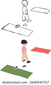 The man who is already halfway to the finish Vector