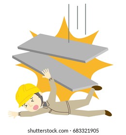 A man who becomes an underlay of an iron plate