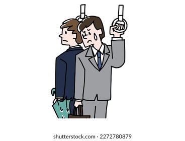 A man who brings in a wet umbrella without folding it Crime and nuisance on trains and buses
