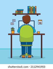The Man Who Was Busy Working at The Table