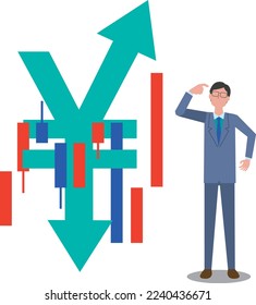 A man who cares about the price movements of the Japanese yen