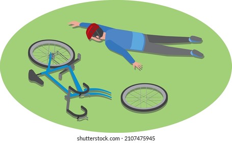 A man who collapses in a bicycle accident