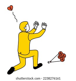 Man who confessed his love with a bouquet of roses and broke his heart (man who was dumped by a woman)