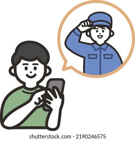 A man who contacts a worker by mobile