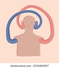 Man who covers his ears with both his hands, because he doesn’t want to hear