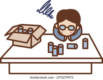 A man who is depressed while inspecting.