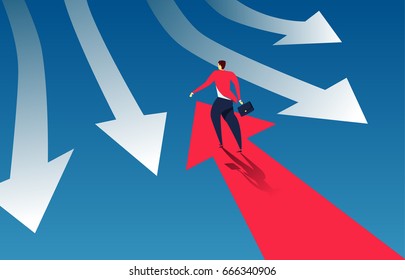 The man who is flying on the arrow