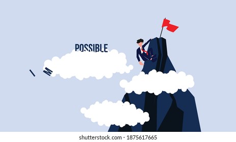 man who has reached the top of the hill, a business concept