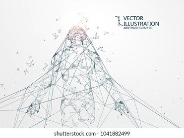 A man who has rushed out of the net,Network connection turned into, vector illustration.