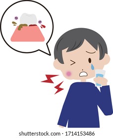 The man who has the serious periodontitis with which she gargles	