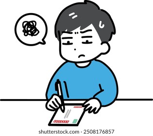 A man who has trouble writing postcards