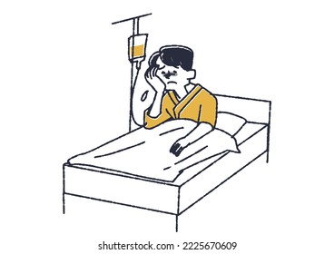 A man who has troubles in the hospital