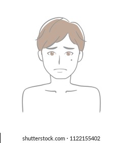A man who minds a mole on his face