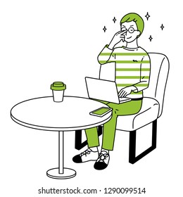 A man who operates a personal computer.