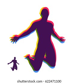 Man who prays. Concept for Religion, Worship, Love and Spirituality. Vector Illustration.  