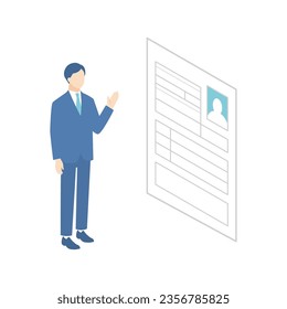 A man who promotes himself. resume.  job hunting