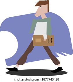 ein Mann, der von der Arbeit zurückkommt
