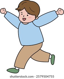 a man who runs with open arms