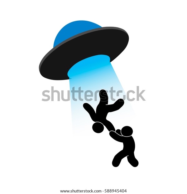 Man Who Saves Man Abducting Ufo Stock Vector (Royalty Free) 588945404