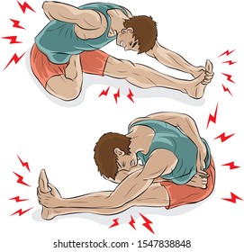 man who was Stretching exercises to relax the body before playing sports or do anythings
