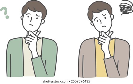 Um homem que está pensando e se preocupando com algo