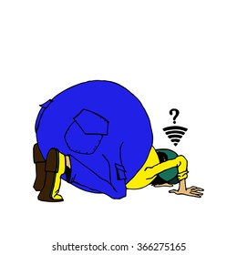 Man and Wi-Fi.